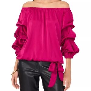 Vince Camuto Fuchsia Off-Shoulder Blouse